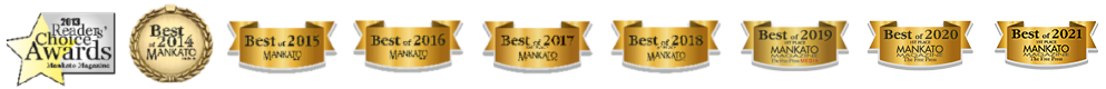 A list of 9 Best of Mankato Magazine logos ranging from 2013 to 2021
