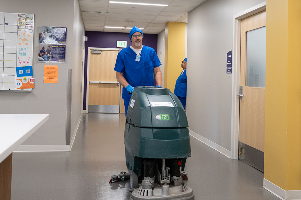 Commercial cleaning hard surface